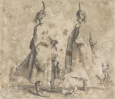 Two Men in Cloak with Turban on the Head by Anonymous