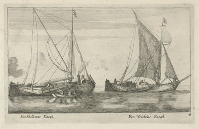 Two Ships: A Frisian Kaag and a Gelderland Kaag (A Gelderland Kaag, A Frisian Kaag) by Anonymous