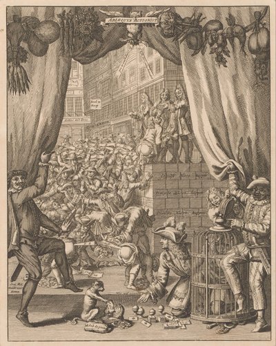 Explanation of the Plate Harlequin Stockbroker, 1720 (series title) by Anonymous