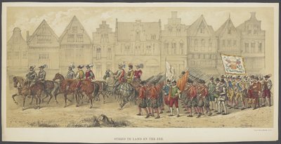 Utrecht Masquerade, Plate B: Battle on Land and Sea, 1856 by Anonymous