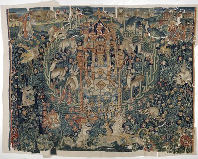 Verdure with Animals, an Enclosed Garden, and a Fountain of Life by Anonymous