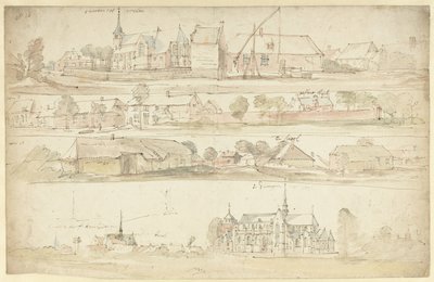 Four Views of Olen and Geel in Flanders by Anonymous
