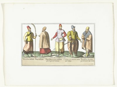 Five Sailors Dressed in the Fashion of the Netherlands and Brittany, ca. 1580 by Anonymous
