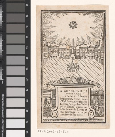 Visiting Card of Jean-Baptiste-François Raucourt, Bookseller and Printer in Charleville by Anonymous