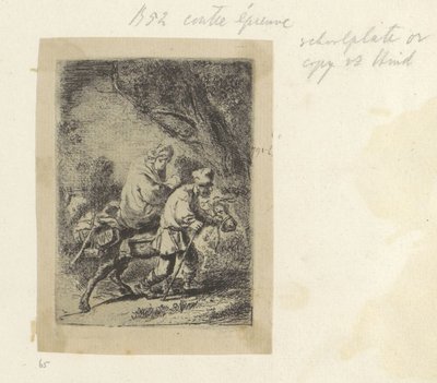 Flight into Egypt: Small Plate Recueil de Rembrandt van H. L. Basan, 1807/1808, 65 (124) (series title) by Anonymous