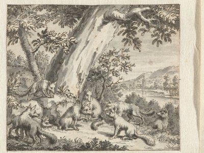 Fox Who Let His Tail Be Cut Off, Designs for Illustrations for an Edition of Jean de la Fontaine