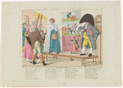 Woman Showing Prints in a Square by Anonymous