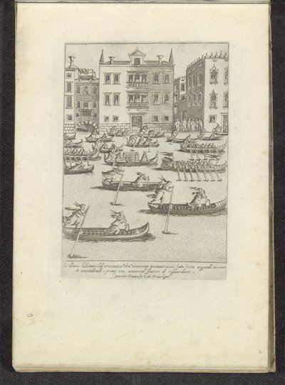 Gondola and Rowboat Race in Venice by Anonymous