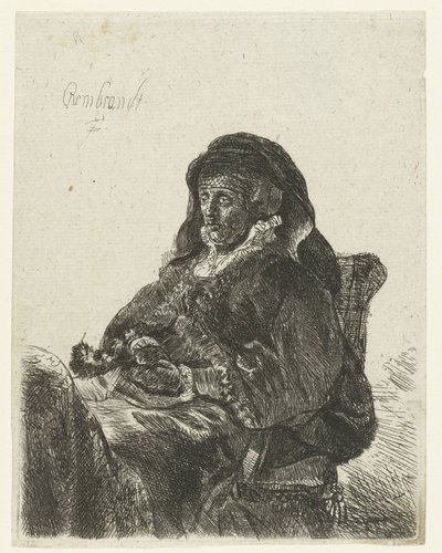 Widow with Black Gloves by Anonymous