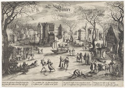 Winter Landscape with Ice Skating by Anonymous
