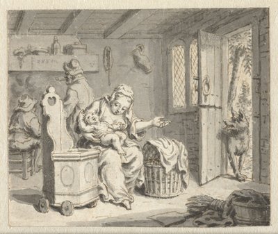The Wolf, the Mother and the Child (Designs for Illustrations for a Edition of Jean de la Fontaine