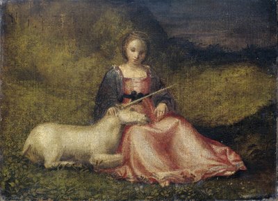 Woman with Unicorn by Anonymous