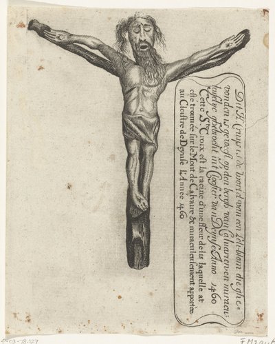 Miraculous Crucifix in the Monastery of Deinze, 1460 (This Holy Cross is the Root of a Lily Flower Found on Mount Calvary and Miraculously Brought to the Monastery of Deinze in the Year 1460) (title on object) by Anonymous