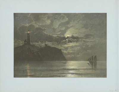 Seascape with Lighthouse after Painting by C. Frederick Sørensen by Anonymous