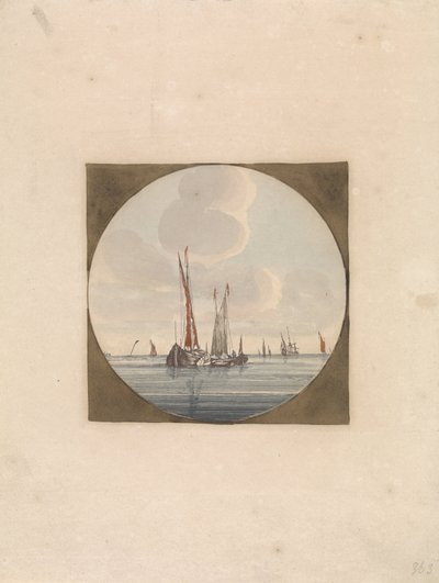 Sailing Ships on Calm Sea (Ships at Sea, Series B) by Anonymous