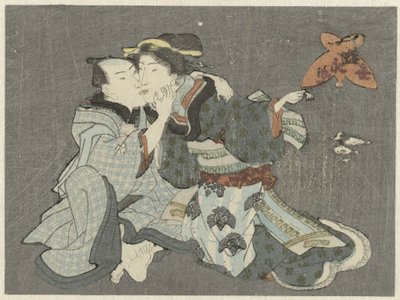 Kissing Couple (Raikō and the Earth Spider) by Anonymous