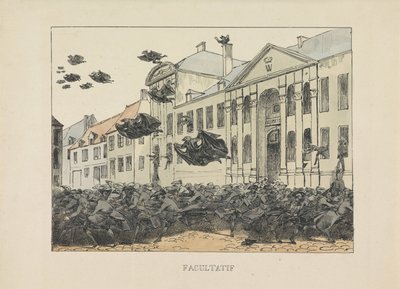 Black Ravens Fleeing the Collegium Philosophicum, 1829 by Anonymous