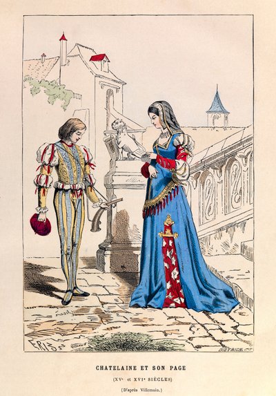 Chatelaine and Her Page 15th Century - Private Collection by Anonymous Anonymous
