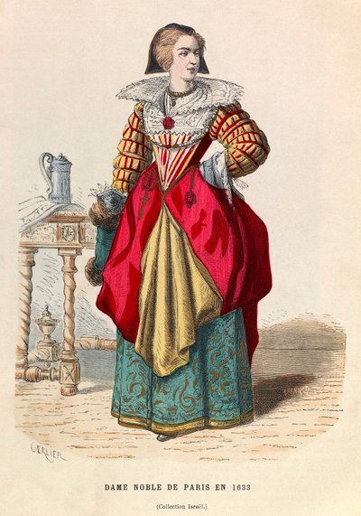 A Noble Lady of Paris 1633 - A Noblewoman at Paris 17th Century by Anonymous Anonymous