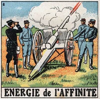 Affinity energy: gunners firing explosives. Anonymous illustration from 1925. Private collection. by Anonymous Anonymous