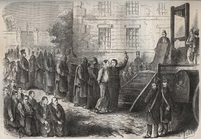 An execution at the Toulon Bagne in the 19th century. Engraving in 