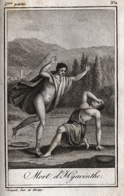 Apollo and Hyacinthos (Death of Hyacinthe) Engraving of 1819 in 