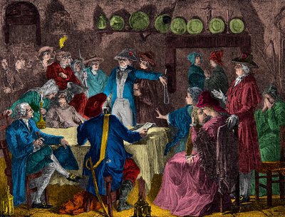 Arrest of King Louis XVI and the royal family in Varennes in 1791 (engraving) - private collection by Anonymous Anonymous