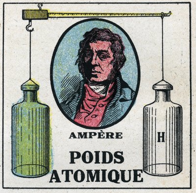 Atoms: The Atomic Weight by Andre Marie Ampere (1775-1836). Anonymous illustration from 1925. Private collection. by Anonymous Anonymous