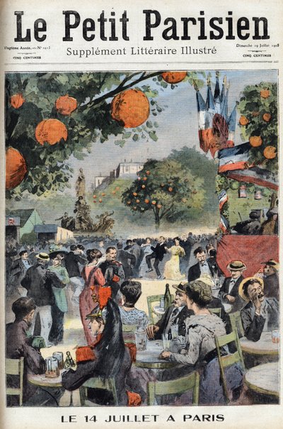 Ball of July 14th in Paris. One of the newspaper 