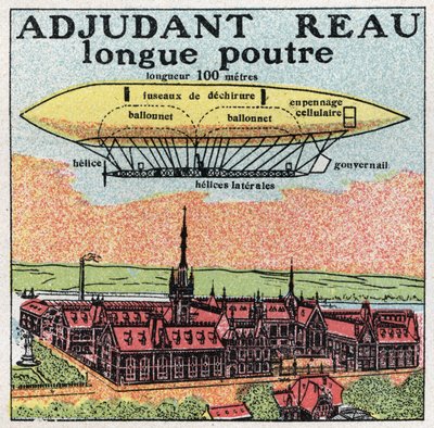 Balloons: Adjutant Reau (Warrant Officer-Reau) at the beginning of the 20th century. Anonymous illustration from 1925. Private collection. by Anonymous Anonymous