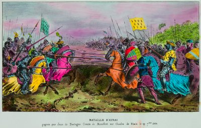 Battle of Auray on 29 September 1364 - Last battle of the succession of Brittany between an Anglo-Breton army and the forces of John IV of Brittany by Anonymous Anonymous