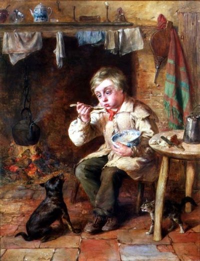 Boy Eating Porridge by Anonymous Anonymous