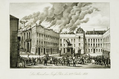 Burning of Josefsplatz by Anonymous Anonymous