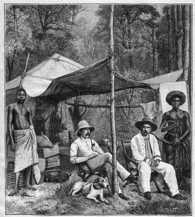 Camp of the mission led by Captain Binger in Afforenou (Ivory Coast) by Anonymous Anonymous