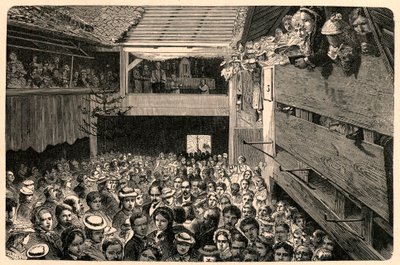Celebration of the Catholic worship in Porrentruy, Switzerland in 1874, after a photograph. Engraving in Les Missions Catholiques au XIXeme Siecle by Louis-Eugene Louvet. Private collection. by Anonymous Anonymous