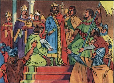 Coronation of Hugues Capet (941-996) in Noyon in 987, by Adalberon (ca. 925-990), Archbishop of Reims. This Coronation Marked the Beginning of the Capetian Dynasty, Kings of France who Reigned, either Directly or Indirectly, for 8 Years. Anonymous Illustra by Anonymous Anonymous