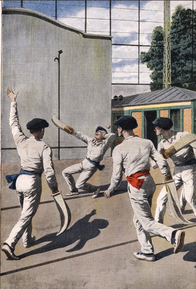 Deadly game of Basque Ball: a player receives an opponent