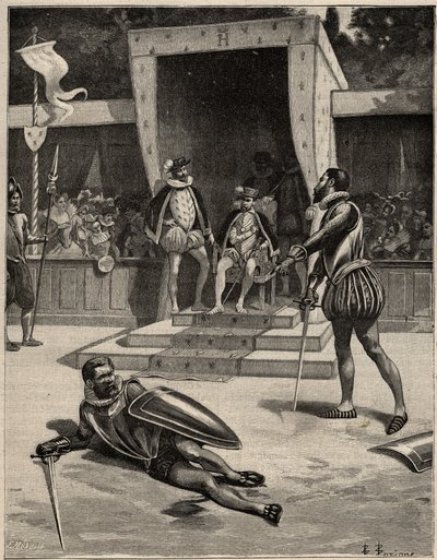 Duel between Francois de Vivonne de la Chataigneraie and Guy de Chabot, Baron de Jarnac by Anonymous Anonymous
