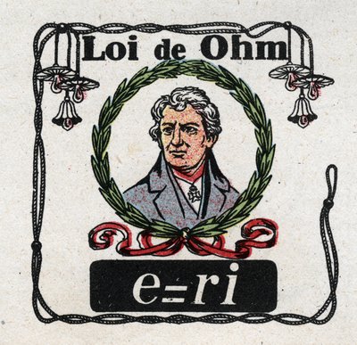 Electrical Units: The Law of Ohm by Physicist George Simon Ohm (1787-1854). Anonymous Illustration from 1925. Private Collection. by Anonymous Anonymous