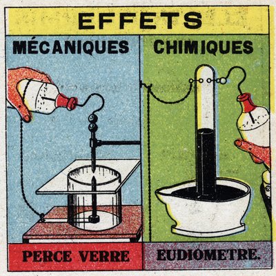Electrochemistry: effects of electric sparks. Use of a eudiometer. Anonymous illustration from 1925. Private collection. by Anonymous Anonymous
