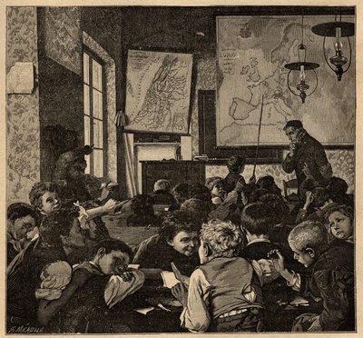 End of Class - School - Engraving 1890 by Anonymous Anonymous