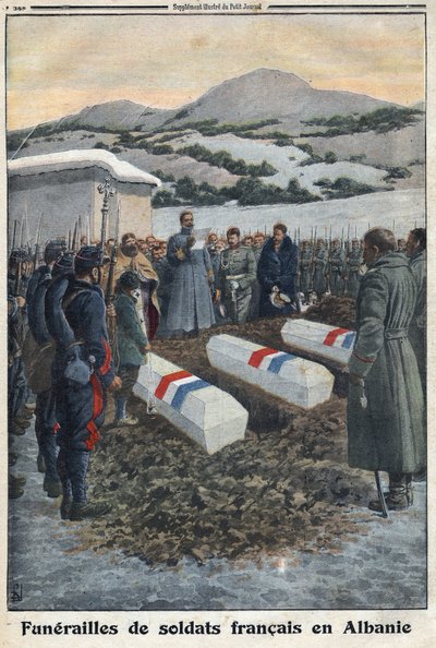 First World War 1914-1918. Funeral of French soldiers in Albania. In Le Petite Journal by Anonymous Anonymous