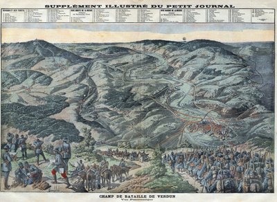 First World War 1914-1918. General view of the battlefield of Verdun from February 21 to December 19 by Anonymous Anonymous