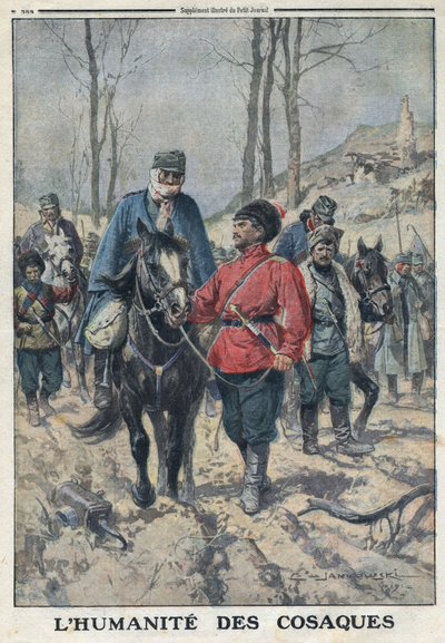 First World War 1914-1918. Horses are lent to sick or injured Austrian prisoners of the Causac Army. In Le Petite Journal, on 23/07/1916. Private Collection by Anonymous Anonymous