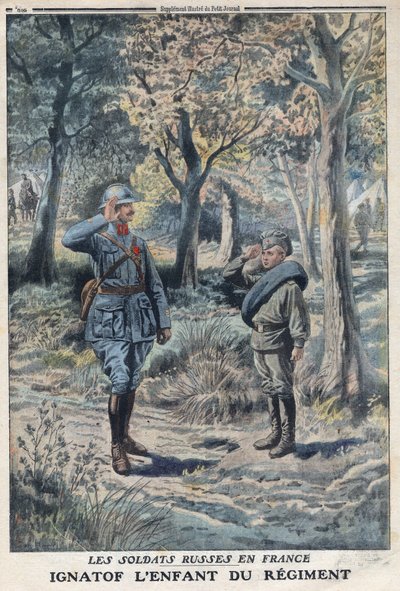 First World War 1914-1918. The young Russian soldier Ignatof in a French army regiment - In 
