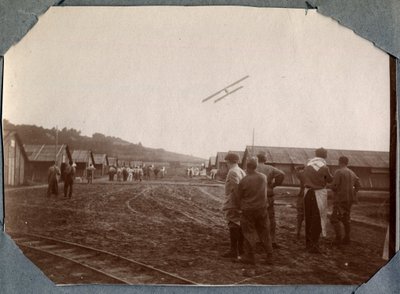 First World War 1914-1918: military squadron of Mont Saint Martin flying over the camp of Couville, Manche, Lower Normandy, France. Anonymous photograph June 1917. Private collection, Stella by Anonymous Anonymous