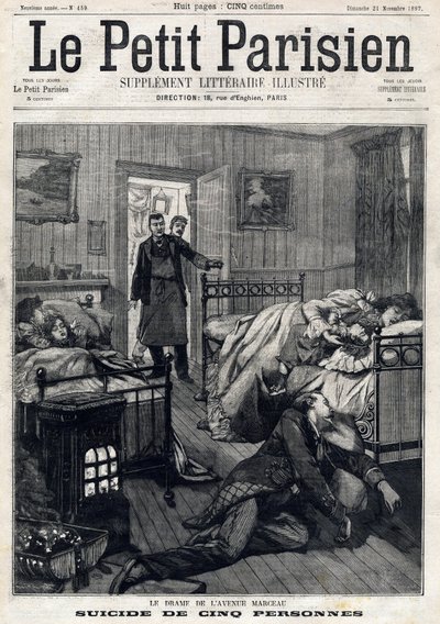 Five suicides in Avenue Marceau in Paris. In Le Petit Parisien on 21/11/1897 by Anonymous Anonymous