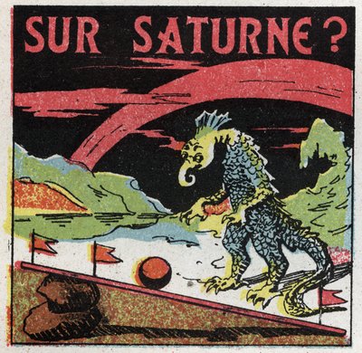 Gravity: Measure of Mass on Saturn. Anonymous Illustration of 1925. Private Collection by Anonymous Anonymous