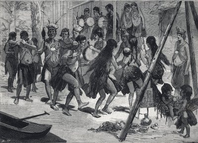 Human Zoo: Indigenous People of the Caribbean at the Garden of Acclimatization in Paris. Engraving in Le Petit Parisien on 13/03/1892. Private Collection by Anonymous Anonymous