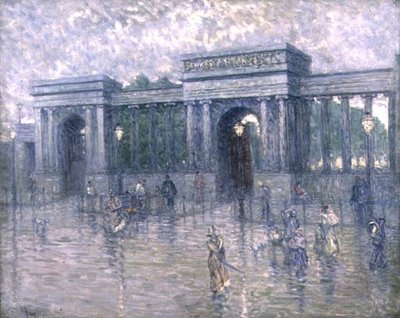 Hyde Park Gate on a Rainy Day by Anonymous Anonymous